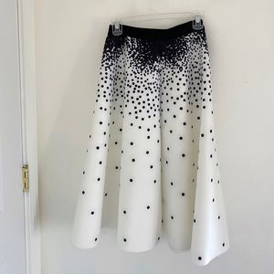 Dots Black and White midi skirt